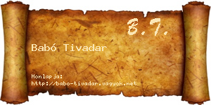 Babó Tivadar névjegykártya