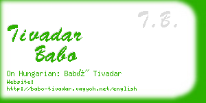 tivadar babo business card